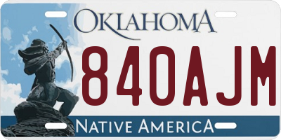 OK license plate 840AJM