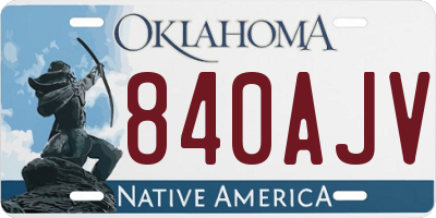 OK license plate 840AJV