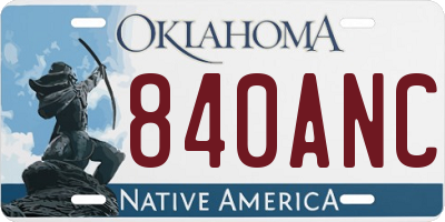 OK license plate 840ANC