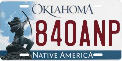 OK license plate 840ANP