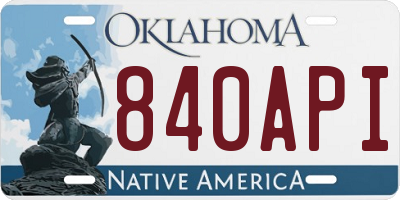 OK license plate 840API