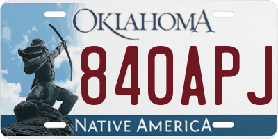 OK license plate 840APJ