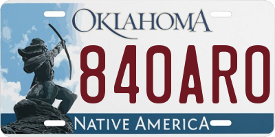 OK license plate 840ARO