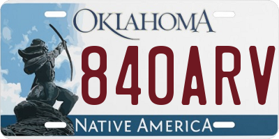 OK license plate 840ARV
