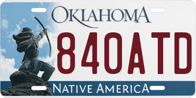 OK license plate 840ATD