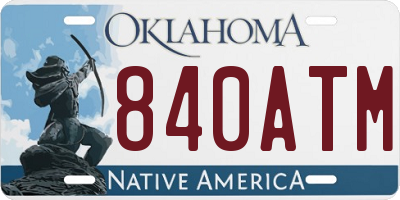 OK license plate 840ATM
