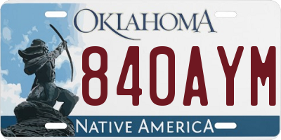 OK license plate 840AYM