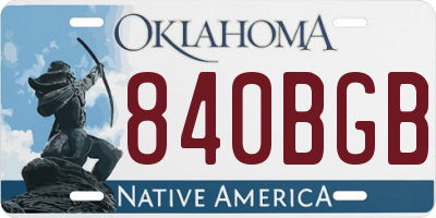 OK license plate 840BGB
