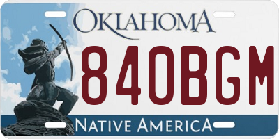 OK license plate 840BGM