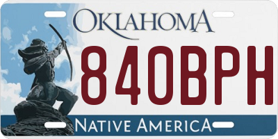 OK license plate 840BPH