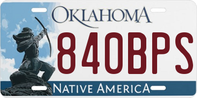 OK license plate 840BPS
