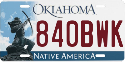 OK license plate 840BWK