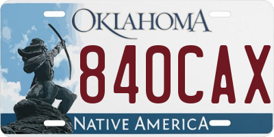 OK license plate 840CAX