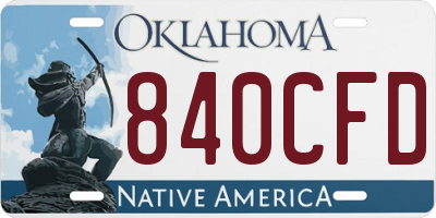 OK license plate 840CFD
