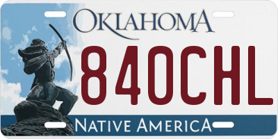 OK license plate 840CHL