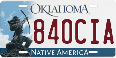 OK license plate 840CIA