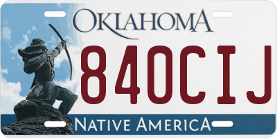 OK license plate 840CIJ