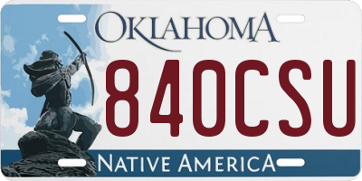 OK license plate 840CSU