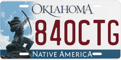 OK license plate 840CTG