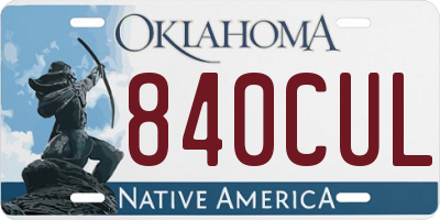 OK license plate 840CUL