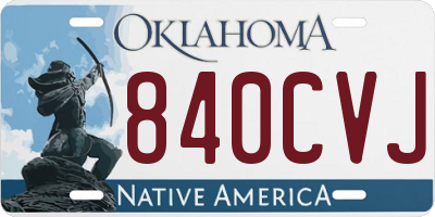 OK license plate 840CVJ