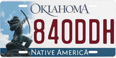 OK license plate 840DDH
