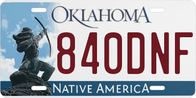 OK license plate 840DNF