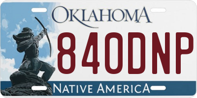 OK license plate 840DNP