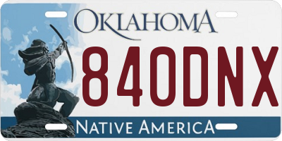 OK license plate 840DNX