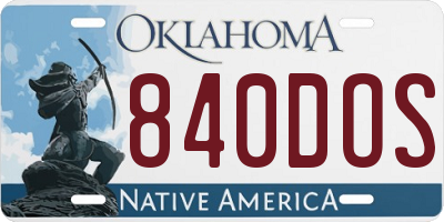 OK license plate 840DOS