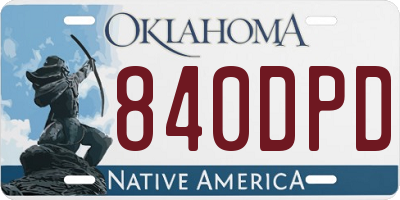 OK license plate 840DPD