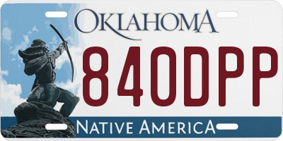 OK license plate 840DPP