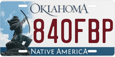 OK license plate 840FBP