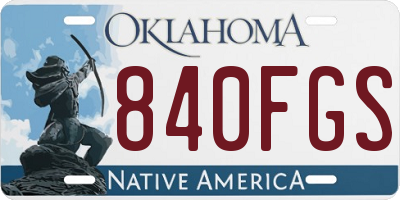 OK license plate 840FGS