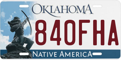 OK license plate 840FHA