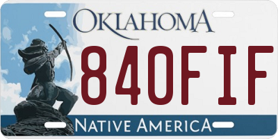 OK license plate 840FIF