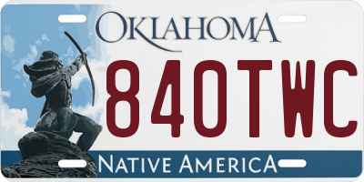 OK license plate 840TWC