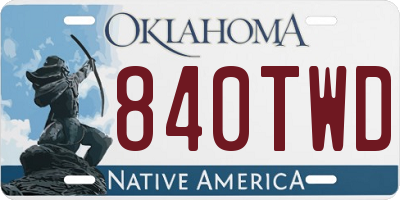 OK license plate 840TWD