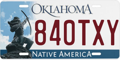 OK license plate 840TXY