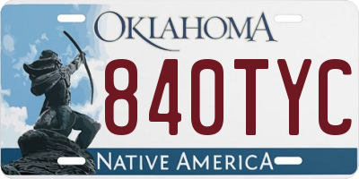 OK license plate 840TYC