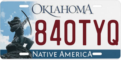 OK license plate 840TYQ