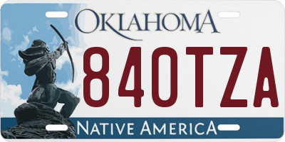 OK license plate 840TZA