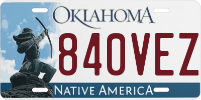 OK license plate 840VEZ