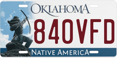 OK license plate 840VFD
