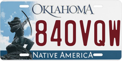 OK license plate 840VQW