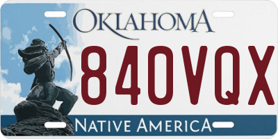 OK license plate 840VQX