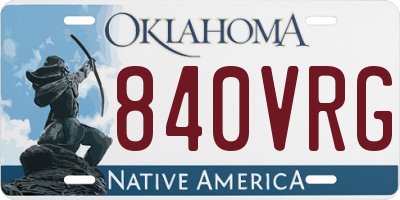 OK license plate 840VRG