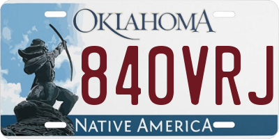 OK license plate 840VRJ