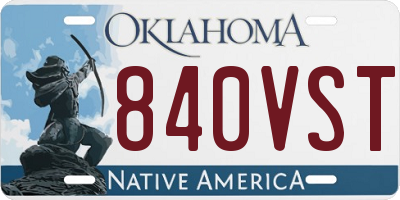 OK license plate 840VST