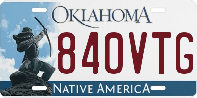 OK license plate 840VTG